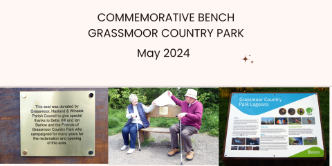 Commemorative bench at Grassmoor Country Park